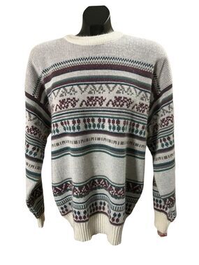 Vintage 90s Anchor Blue Fair Isle Sweater - XL